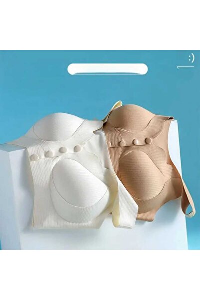 pae Bra with Front Snap Fasteners, Thick Straps, Stitch-Free Non-Marking, Comfortable, Everyday, Modern Ghost Laser Bra