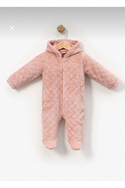mini mia Baby Zippered Warm Hooded Welsoft Soft Jumpsuit