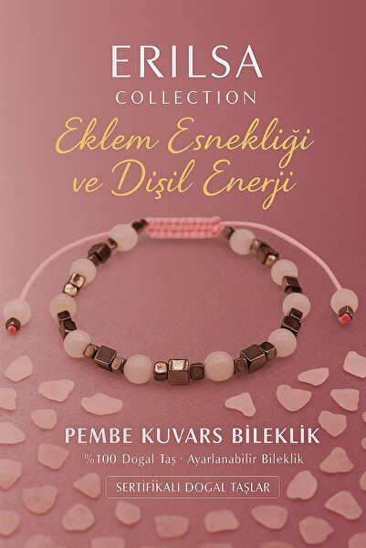 Erilsa سوار مرن للمرفق وطاقة الأنثى معتمد - حجر الكوارتز الوردي تيراهيرتز - ح...