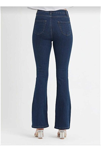 Lixera Dark Blue Lycra High Waist Spanish Jean Trousers
