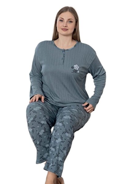 bipamuk Arya Winter Interlock Fabric Plus Size Women's Pajama Set Warm Soft 3Xl/5Xl