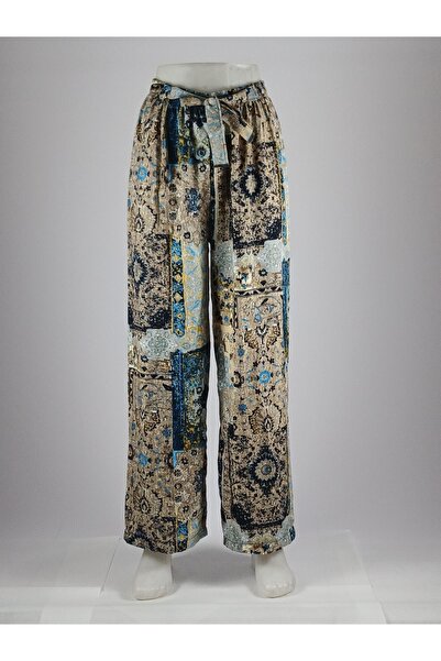 Opal Wear Etnik Desenli Dokuma Viskon Battal Pantolon Etek