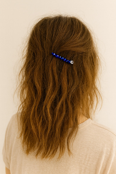 YASEMİN KAPLAN Multi-Colored Hair Clip-Glittering Stone Wire Clip-Thin Clip