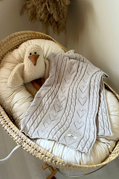 Digz fashion %100 Organic Cotton (GOTS) Gri Renk Bebek Battaniyesi