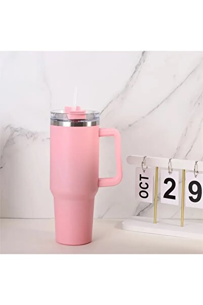 Smart Insulated Travel Tumbler,Stainless Steel, 1.2L with Handle and Straw Lid, Hot and Cold Beverage