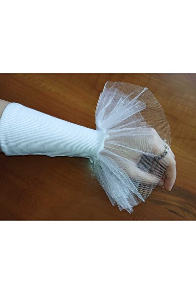 PL إكسسوار أكمام من التول الأبيض