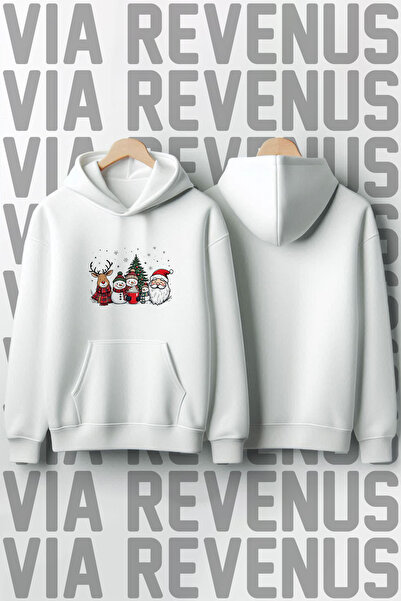 Vordevia New Year / Christmas Printed 100% Cotton Premium Quality Hooded Sweatshirt