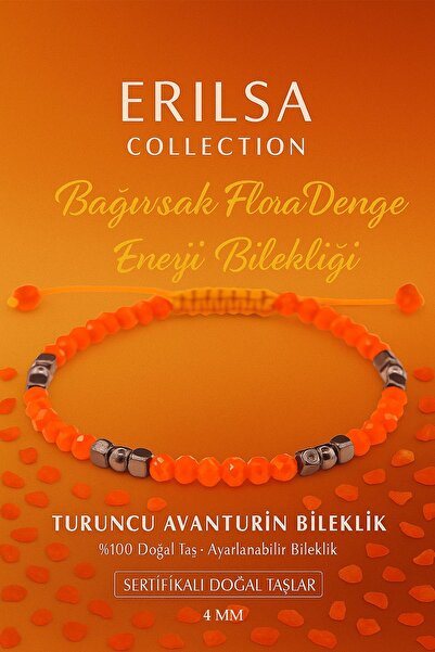 Erilsa Sertifikalı Bağırsak Flora Denge Enerji Bilekliği - Turuncu Aventurin ...