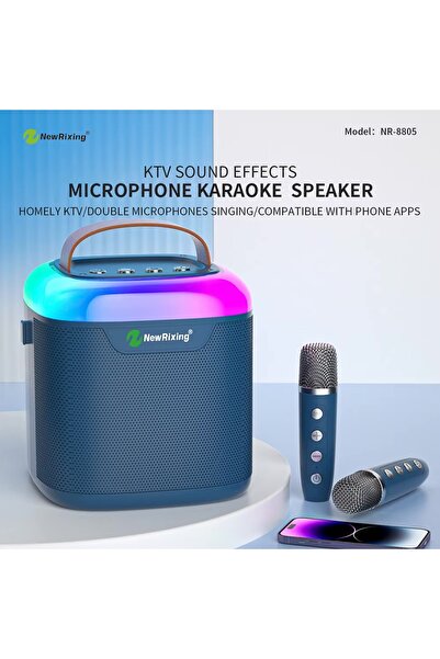 Yellowtech Karaoke Bluetooth Hoparlör – Kablosuz, Rgb Işıklı, 2 Mikrofonlu, T...