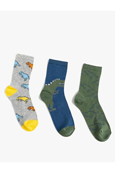 Koton Boy's 3-Piece Dinosaur Socks Set (Aw 25)