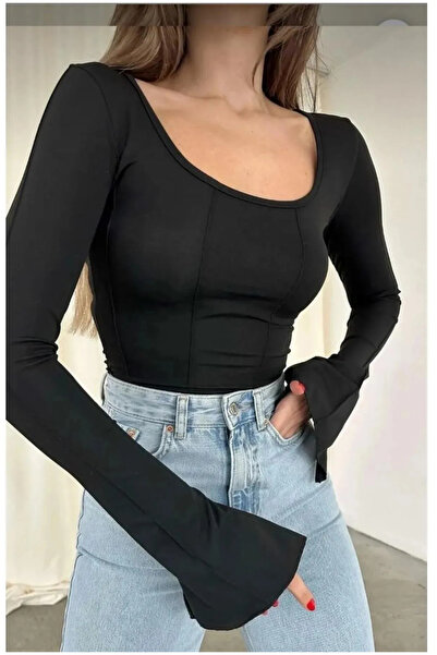 GRİLAND Women's Spanish Sleeve Basic Crop