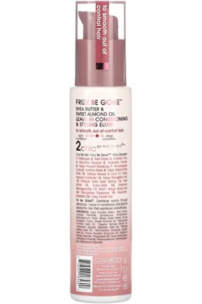 Giovanni 2chic Leave-In Conditioner & Elixir (Frizz Be Gone) – Shea Butter & Sweet Almond, 4 fl oz