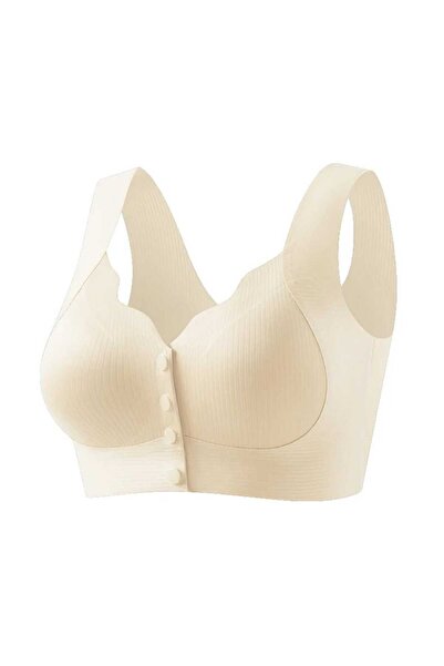 pae Bra with Front Snap Fasteners, Thick Straps, Stitch-Free Non-Marking, Comfortable, Everyday, Modern Ghost Laser Bra