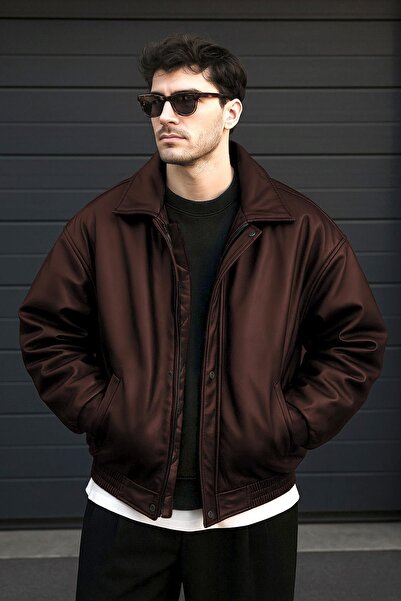 Delpino Oversize Black Leather Jacket