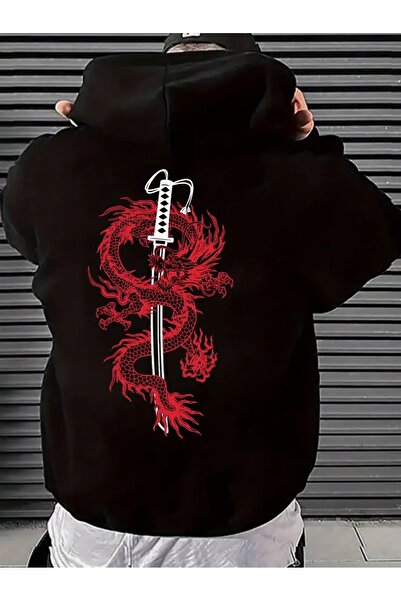 LAYORA Men's Geometric Dragon Printed Cardigan