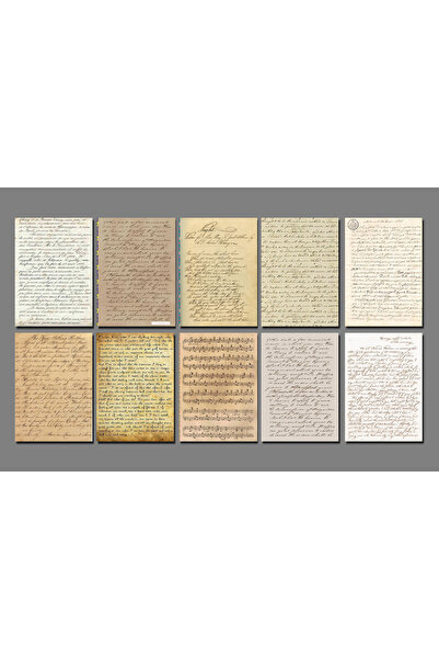 TELLGRAF El Yazısı Temalı Yapışkanlı Scrap Book Kağıt Seti (A6 - 15x10 cm 10 ...