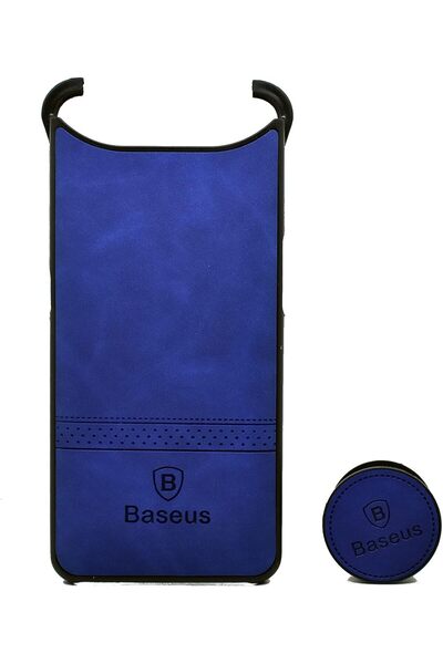 Generic Leather Cover Case With Holder For Samsung Galaxy A80 & A90 (Blue)