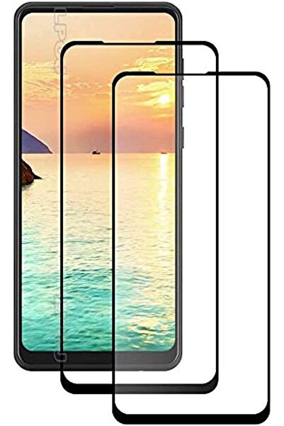 Glass واقي شاشة مقوى لهاتف سامسونج جالاكسي A21 مع لاصق كامل - إطار أسود (عبوة...