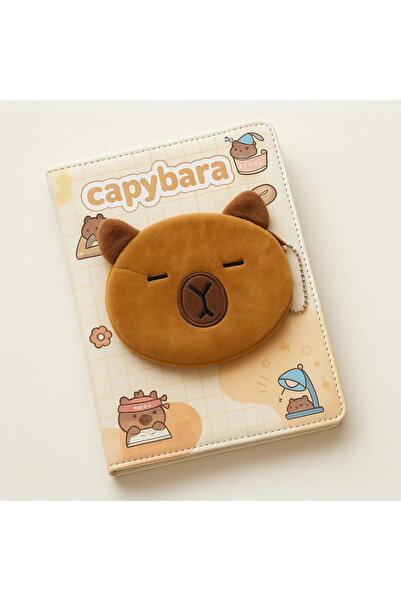 ÖZ KIRTASİYE Capybara Peluş Cüzdanlı Tasarım Defter (hediyelik Defter)