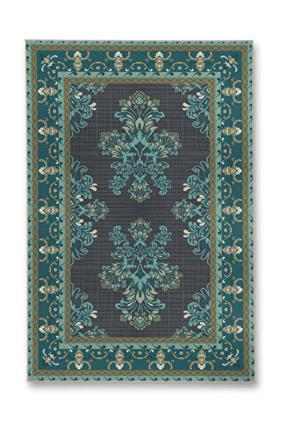 Rugs Modern Halı MOSSO Μπλε Μωβ Αποχρώσεις Εθνικά Λουλούδια με Σχέδιο Υφαντή ...