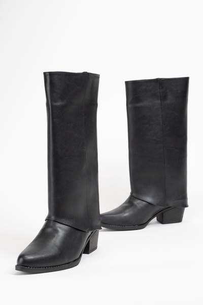 Munshoes Athena Black Women's Heeled Boots