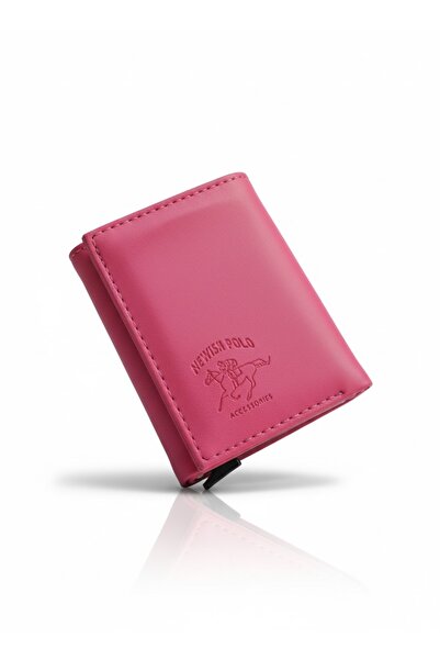 Newish Polo RFID Featured Wallet Credit Card Holder with Mechanism - Artificial Leather