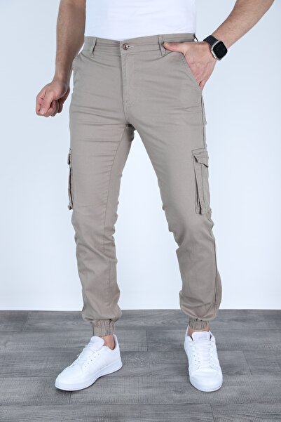 sports here Λινό Cargo Εποχιακό Παντελόνι με Ελαστική Τσέπη
