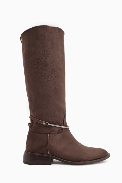 Limoya Zeina Brown Suede Buckle Women's Boots