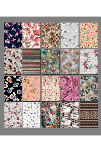 TELLGRAF Flowers - Plants - Patterns Themed Adhesive Scrap Book Paper Set (A6...
