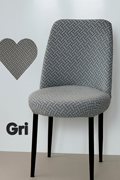 ELHAS Tuğla Desen Oval Sandalye Kılıfı Likralı Esnek Yıkanabilir Lastikli San...