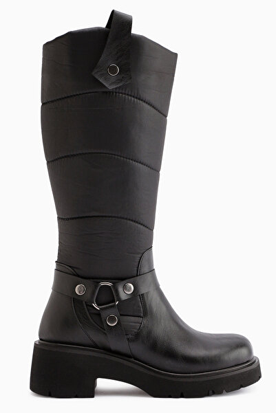 Limoya Katrin Women's Biker Boots with Black Metal Buckle