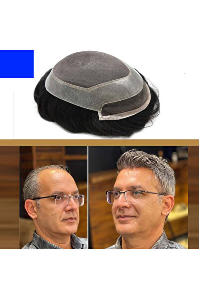 SP sacprotezim yepyeni bir sen Protez Saç Ancora 7x10-renk 1b %10 beyazlı Ince Telli Her Yöne Taranabilen Alt Yapı %100 Insan Saçı