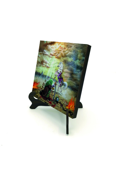 Sadrazam Battle of kerbala image Printed wooden mdf desktop 10cm x 10cm | 1g-kerbela1