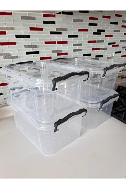 zemihra Plastik Kilitli Kapaklı Yatay Saklama Ve Erzak Kabı 10 Litre Saklama ...