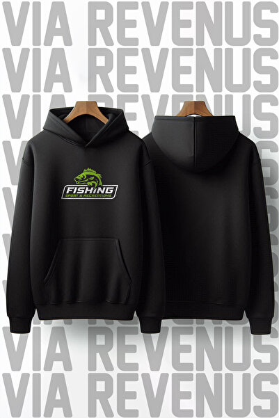 Vordevia Fishing / Fisherman Printed 100% Cotton Premium Quality Hooded Sweatshirt