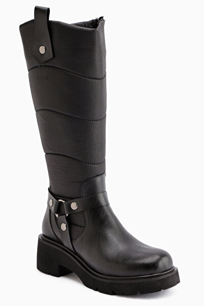 Limoya Katrin Women's Biker Boots with Black Metal Buckle