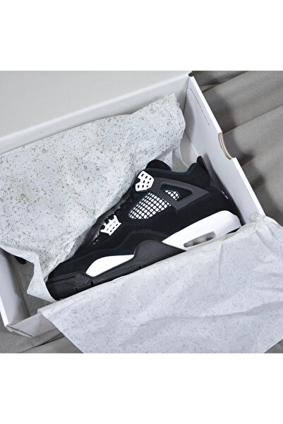 JORDAN Air 4 Retro White Black Men's Sports Shoes