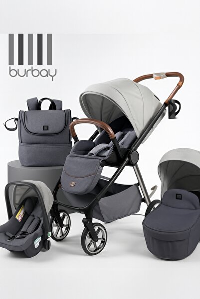 burbay 5-in-1 Baby Stroller for Newborns: Stroller, Car Seat, Portable Bed & Bag with Foldable Wheels