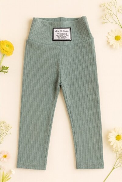 Superbaby Colanti fetite ribbed verde mentol – confort si stil zilnic