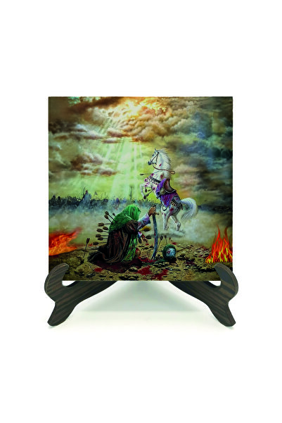 Sadrazam Battle of kerbala image Printed wooden mdf desktop 10cm x 10cm | 1g-kerbela1