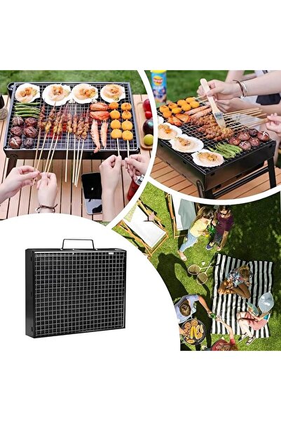 Alim BBQ Barbeque 50x30x24cm Grill Outdoor, Portable Folding Charcoal Barbecue