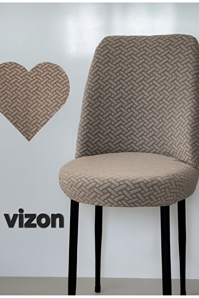 ELHAS Tuğla Desen Oval Sandalye Kılıfı Likralı Esnek Yıkanabilir Lastikli San...