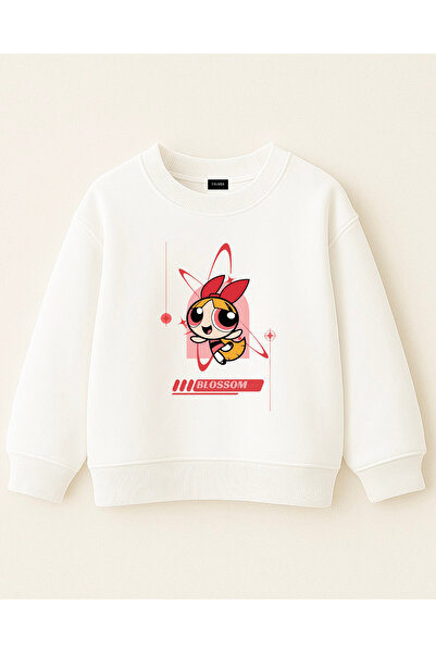 fasardi سترة بناتي بأكمام طويلة من Powerpuff Girls Blossom مطبوع قصة فضفاضة 3...