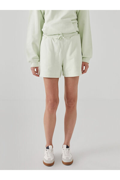 LC Waikiki Green Women's Shorts with Elastic Waist