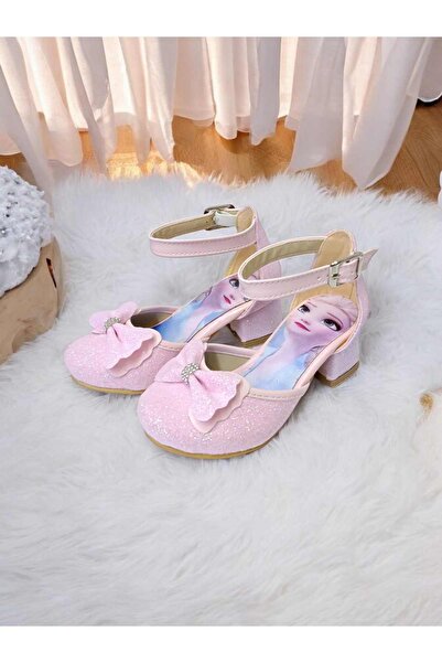 pediashoes Girls' Pink Color Square Heel Dress Princess Shoes