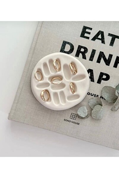 By Şirin Candle Decorative Earring and Ring Stand /White