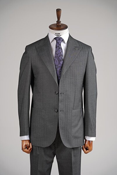 Kadir Büyükkaya Kırlangıç Yaka Pileli Erkek Takım Elbise-KAX1303S
