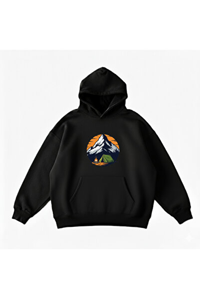 Maki Home Φούτερ Makiteks Μαύρο Βαμβακερό Unisex Kangaroo Pocket με κουκούλα ...