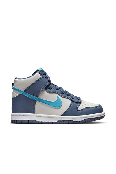 Nike Dunk High Light Bone Cream Blue Sports Shoes