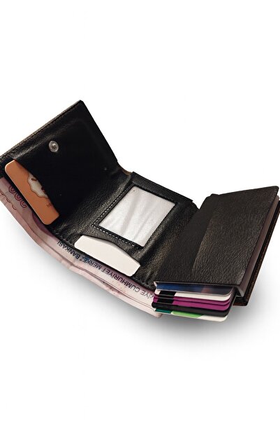 Newish Polo Mechanized Rfid-Enabled Wallet Credit Card Holder - Textured Faux Leather